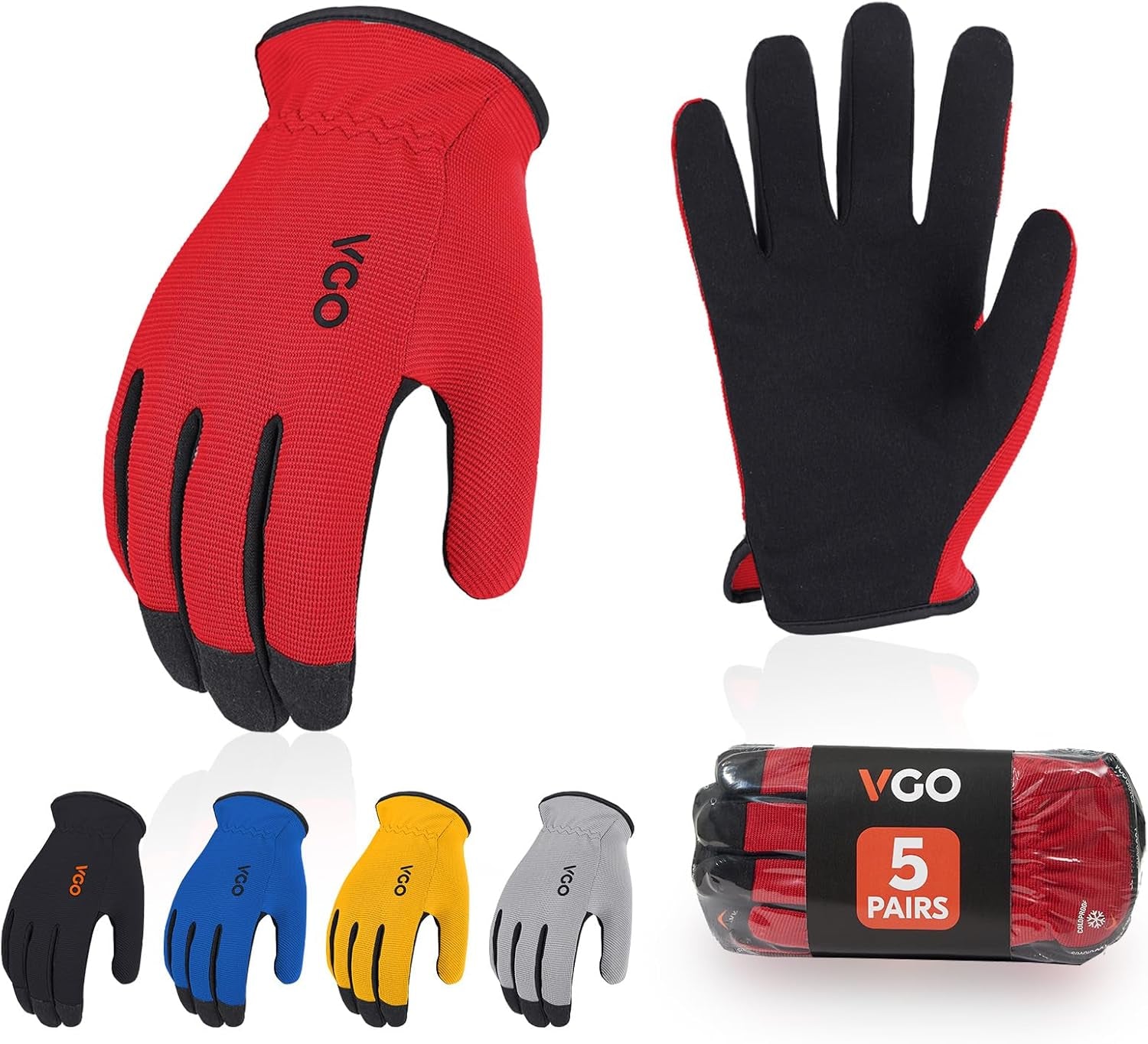 5-Pairs High Performance Safety Work Gloves for Men Women,Light Duty Gloves,High Dexterity,Value Pack (AL8736)